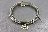  Wickelarmband Lotus Blüte Baumwollband Vegan
