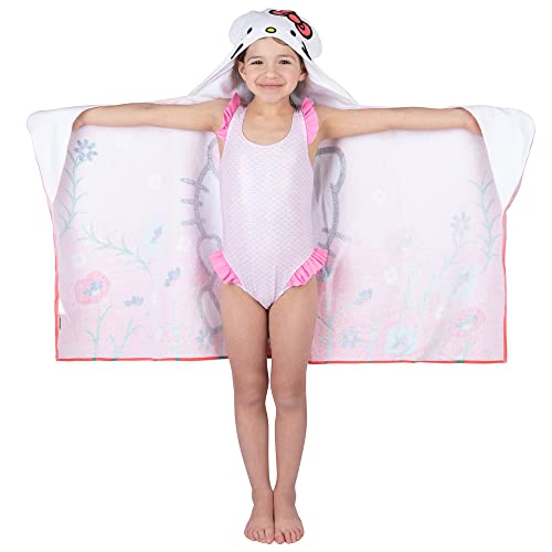 Image of Hello Kitty Bath /Pool /Beach Soft Cotton Terry Hooded Towel Wrap, 24 in x 50 in, By Franco Kids
