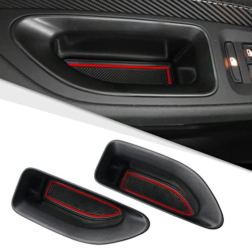 BIBIBO Lot de 2 boîtes de rangement pour poignée de porte Seat Leon MK3 5F ST FR 2013-2019 avec tapis antidérapant