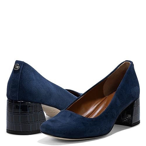 Image of Donald Pliner Women's Aquarius 2 inch Block Heels, Square Closed Toe Chunky Heels for All Day Wear
