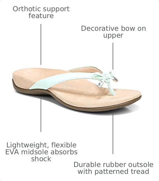 Image of Vionic Women's Rest Bella Toe Post Sandal- Supportive Ladies Orthotic Sandals that include Three Zone Comfort with Arch Support- Flip Flop for Ladies, Medium and Wide Width Size 5-12