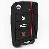 Key Soft Case Cover Il Couvre Les clés de la Machine en nid d'abeille Style pour Polo Golf 7 6C Ateca Seat Leon Skoda Octavia Arona Excellente clé Pliante Kodiaq/Noir