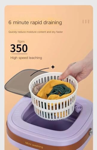 Image of Portable Washing Machine, Mini Washing Machine Spin Basket, Small Portable Washer Machine Suitable for Underwear Small Clothes Dryer Deep Cleaning