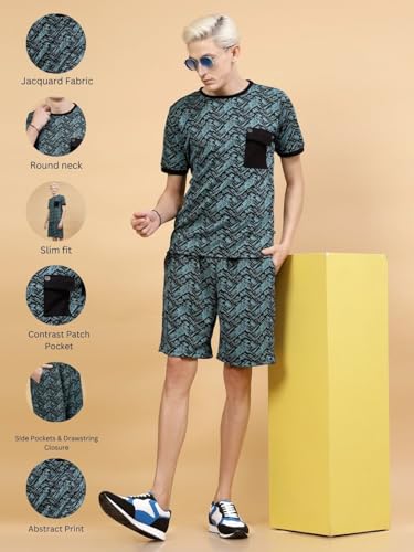 Image of Rigo Cotton Blend Waffle Knit Self Textured Co-Ord Set For Men's|Night Suit Set|Lounge-Wear Pajama Set|Night Wear, Beach Wear, Vacation Wear