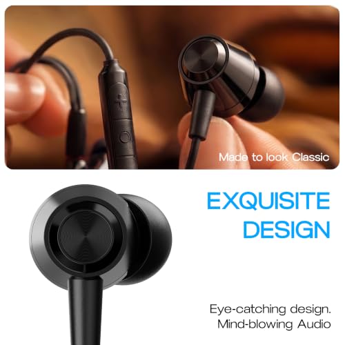 Image of GOBOULT WiredX 500 Earphones with Type-C Input, 13mm Bass Drivers, Inline Controls, IPX5, Earphones Wired Headphones with mic