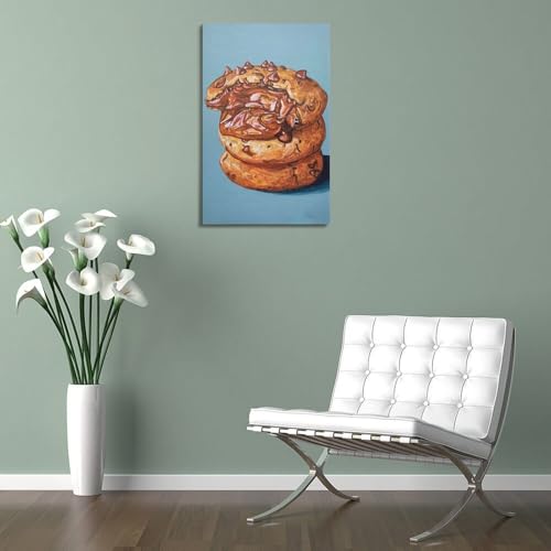Toile biscuits chocolat relief huile epaisse deco cuisine esthétique