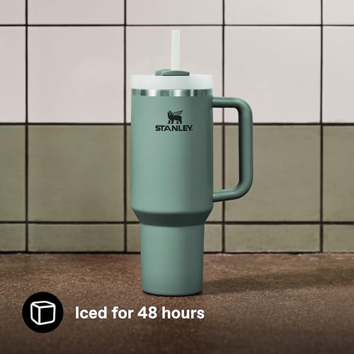 STANLEY Quencher H2.0 Flowstate Trinkflasche Mit Strohhalm 1.18L - Thermobecher Kühlt Bis 11 Stunden, 48 Stunden Eisgekühlt - Spülmaschinenfest - Thermosflasche BPA Frei Edelstahl - Shale
