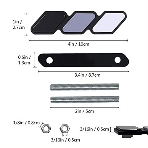Image of Tri-Color Grille Badge Emblem Decoration Accessories Car Truck Label Compatible for Tacoma 4Runner Tundra Sequoia Rav4 Highlander (Black /Gray /White)