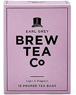 Brew Tea Co Earl Grey Whole Leaf Tea Bags, Pack of 15