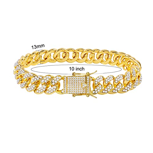 Image of Cuban Link Anklets for Women Plus Size Large Ankle Bracelets Gold Silver Rhinestone Diamond Bling Anklets Women 9 10 inch