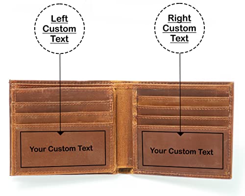 Personalized Leather Wallet for Men, Custom Gifts for Boyfriend, Dad, Husband, Grandpa, Valentines Day, Birthday, Front Pocket, Minimalist Design4