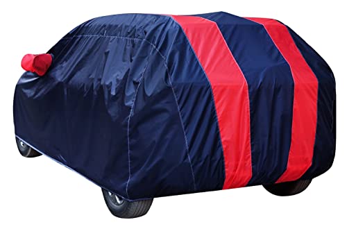 Image of Auto Hub Car Cover Compatible with Mahindra XUV 3XO with Mirror Pockets and Water Resistant, XUV3XO Car Cover, Navy-Red