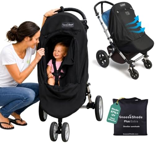 SnoozeShade Plus Extra Stroller Sun Shade, Blackout and Sleep Aid UPF50+