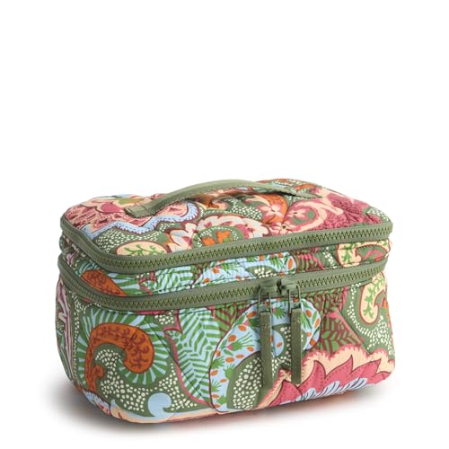 Vera Bradley Women's Featherweight Brush Up Cosmetic Case, Leaf Me Not Paisley