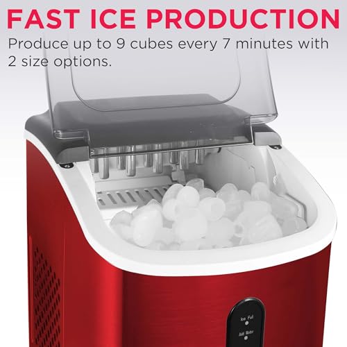 Frigidaire EFIC103 Ice Maker Machine Heavy Duty, 26lb Ice per Day, Red Stainless Steel - image 5