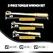 Hairich 1/4 3/8 1/2 inch Drive Click Torque Wrench, 3Pcs Torque Wrench Set 20-240in.lb, 10-45ft.lb, 10-170ft.lb,72-Tooth Dual Range Scales with Quick Release Reversible Head for Car