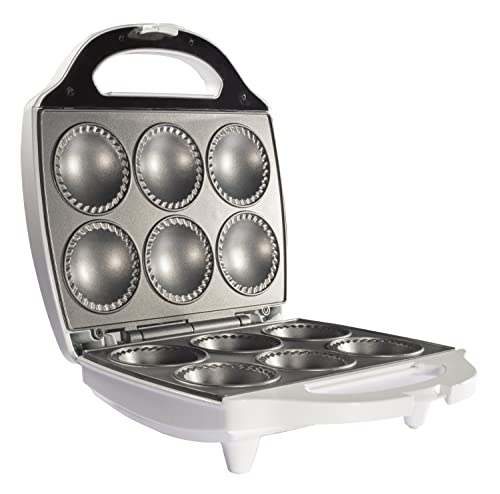 Mini Pie And Quiche Maker For Easter Baking - Nonstick Baker Cooks 6 Small Quiches Or Pies In Minutes- Dough Cutting Circle Easy Dough Measurement- Better Than Pie Tins, Pans, Holiday Desserts Cooking #TOP1