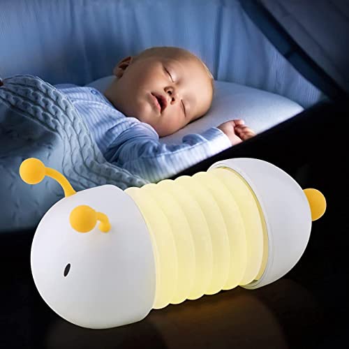 wikipoze - Veilleuse enfant, lampe enfant chenille LED, pliable et réglable, veilleuse portable, chargeur USB, aimants inclus, unisexe - 30 000 heures de fonctionnement.