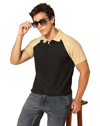 Image of INKKR Men's Solid Regular Fit T-Shirt ((FACTORY-A11)-(3XL)-Black FCT11 01