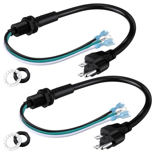Image of Dreyoo 2 Pack 100641 Power Cord Parts Compatible with ProTeam Backpack Vacuum, Pigtail 3 Wire, w /Nut & Washer, Cord Accessories Compatible with Coach /Mega /Aviation Vac, LineVacer, QuietPro, ULPA