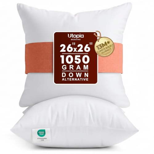 Utopia Bedding 26x26 Pillow Inserts, White Throw...