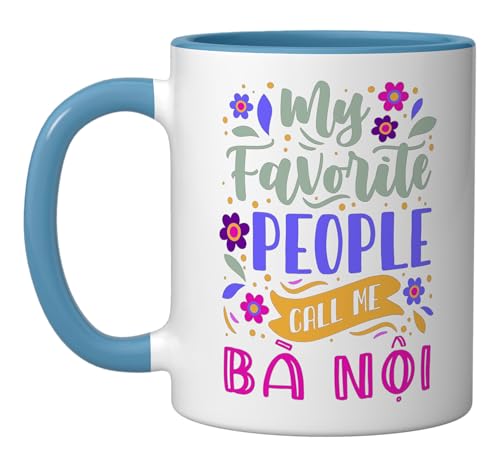 Taza de cerámica para abuela con diseño azul y blanco miniatura 1