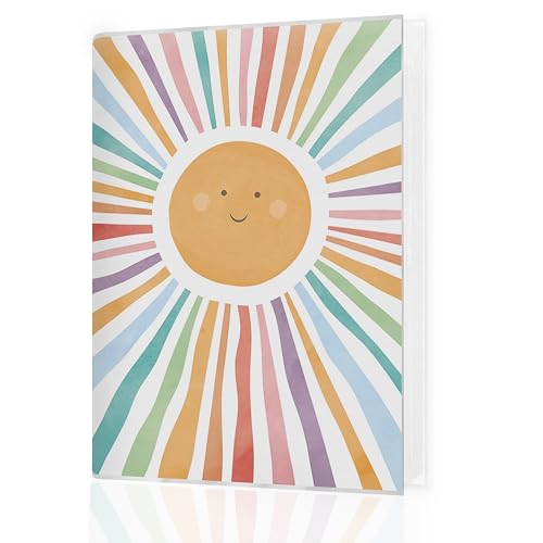 Qnhij Boho Kids Photo Album 4x6 Hold 36 Photos Boho Abstract Rainbow Sunshine Small Photo Album Picture Memory Book Keepsake for Family Baby Travel Vacation