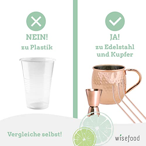 Moscow Mule Becher Set aus Kupfer – 4er Set mit Zubehör