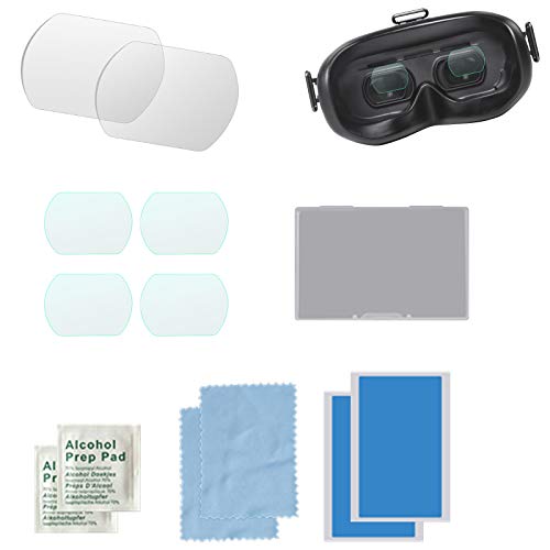 RC GearPro 2Pack FPV Goggles Tempered Glass Film, Compatible with DJI FPV Drone Fly Goggles V2-Ultra-Thin Anti-Scratch Tempered Glass Foil Film