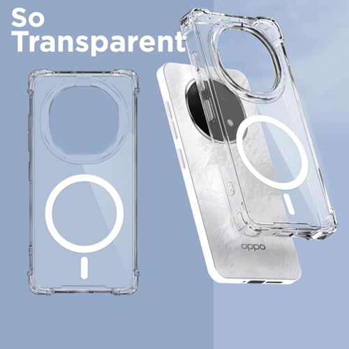 Image of Amazon Basics Back Cover for Oppo F29 Pro 5G Mag-Safe Shockproof PC + TPU Protective Case Magnetic Support Bumper Case (Transparent Mag-Safe)