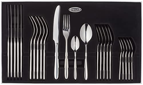 Stellar Winchester 24-Piece Quality Stainless Steel Cutlery Set for 6 People in Gift Box, Dishwasher Safe