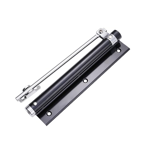 Gatuida Automatic Door Closer Matte Black Adjustable Concealed Spring Hinge Buffer for Home Use Lightweight Aluminum Easy Installation Suitable for Wood and Indoor Doors
