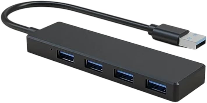 USB 3.0 Hub, 4 Port USB Hub Splitter, Portable USB Adapter Mini Multiport Expander for Desktop, Laptop, Xbox, Flash Drive, HDD, Console, Printer, PC, Keyboards, HP, Dell