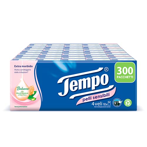 Tempo Fazzoletti Lot de 10 paquets de 9 mouchoirs pour peaux sensibles Cover