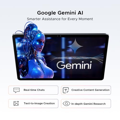 Image of P11 Pro Android 16 Tablet, 11 inch Tablet with Gemini AI, 48GB RAM+128GB ROM, Tablet 2.4K 90Hz, T7250 Octa-Core, 13MP+5MP, 8800mAh, 5G WiFi, Headphone, Tablet with Keyboard, Pen, Mouse-Black
