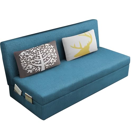 Image of Divano 3 Seater Sofa Cum Bed for Living Room (Turquise) Premium Fabric Sofa