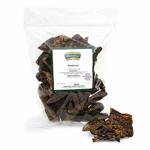 Masterfeed Pferdelunge 10 cm, Getrocknet, 100% Natürlich, Kauartikel für Hunde, 500 g