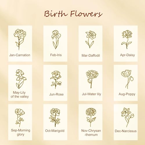 TRANGEL Custom Birth Flower Name Necklace Personalized 18K Gold Plated Birth Month Flower Necklace Dainty Floral Pendant Jewelry Mothers Birthday Gift for Women2