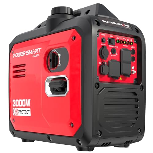 PowerSmart 3000-Watt Portable Inverter Generator, CO Protect Super Quiet for Camping Home Backup Use