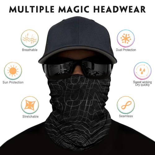 Image of Neck Gaiter for Men Women Headwear Bandana Head Wrap Face Scarf Mask Cover Warmer Balaclava-Seamless & Versatile