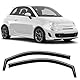 GEARMONSTER Windabweiser kompatibel mit FIAT 500 / Abarth 2007-2024 Autofenster Regenschutz Regenabweiser Integrierte Deflektoren Integrierter Windabweiser, 2 Stück, Schwarz