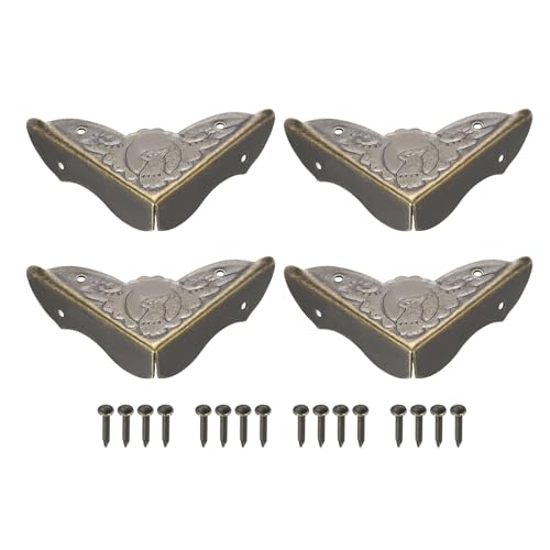 Image of uxcell Metal Desk Corner Protectors Table Edge Cover Guard 45x45x14mm Bronze Tone 20pcs