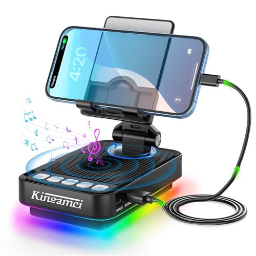 Gift-for-Men-Women-4-in1-Call-Phone-Stand-with-Wireless-Bluetooth-Speaker-and-Power-Bank-5000mAh-Colorful-Ambient-Light-Charging-Bank-for-iPhoneAndroid-Birthday-Gifts-for-Dad-Mom Gift for Men Women, 4 in1 Call Phone Stand with Wireless Bluetooth Speaker and Power Bank (5000mAh) & Colorful Ambient Light, Charging Bank for iPhone/Android, Birthday Gifts for Dad Mom - Image 1