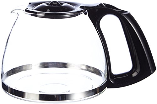 Moulinex FH900110 - Caraffa con coperchio e sistema antigoccia, Vetro, Nero/Trasparente, 1,25 litri, Per le caffettiere filtro Subito (FG110800 e FG110510)