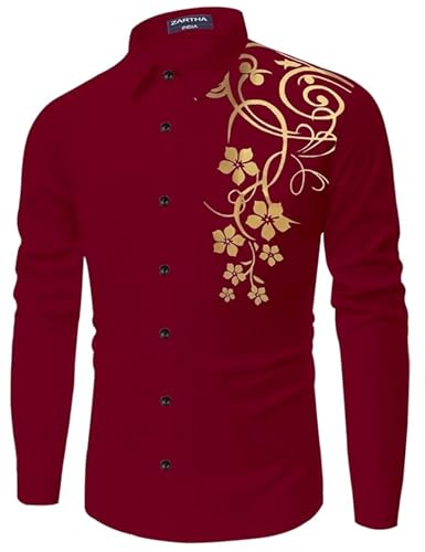 Image of Men's Solid Cotton Regular Fit Full Sleeve Collared Neck Casual Shirt for Men Stylish Latest, Formal