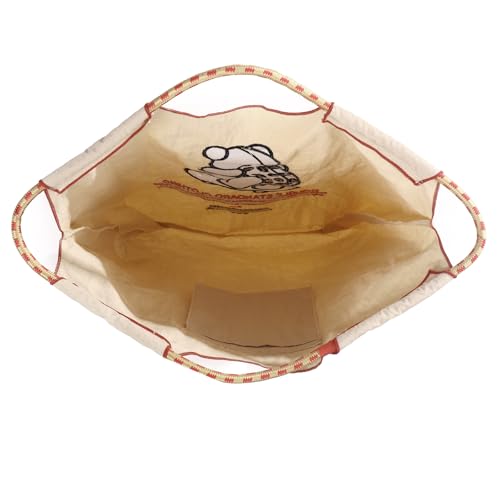 Women's fashion handbag embroidered skateboard bear nylon handbag designed for travel, beach, and birthday shopping bags (Skateboard Bear-beige-004)3