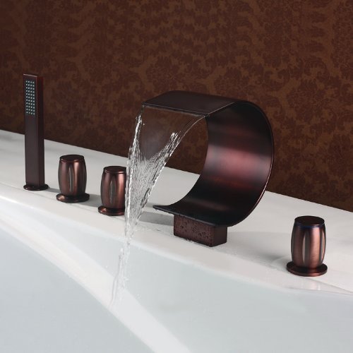 Mélangeur de baignoire 5 pièces robinet douche bronze huilé salle de bain Orb