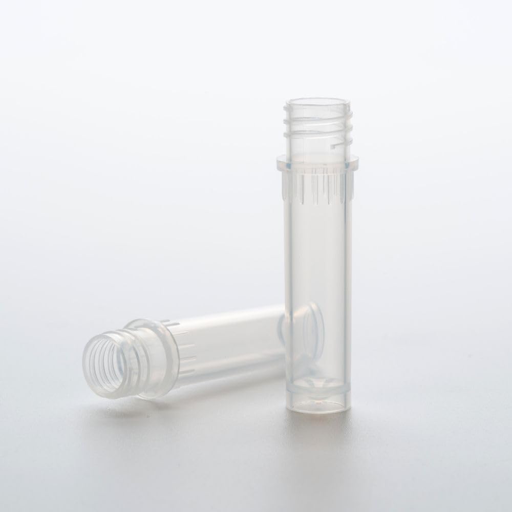 Microtubes à bouchon à vis de 2,0 ml, flacons cryogéniques (sans bouchons), tube autoportant, transparent, PP, 500 tubes/paquet, 10 paquets/boîte