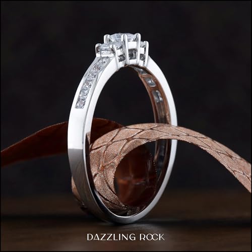 Dazzlingrock Collection 0.60 Carat Princess Cubic Zirconia 3 Stone Minimalist Anniversary Ring for Women in 925 Sterling Silver3