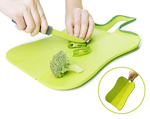 Planche à découper,JianHan 15 pouces planche à découper pliable flexible écologique ultra-légère avec pieds antidérapants,passe au lave-vaisselle Cover
